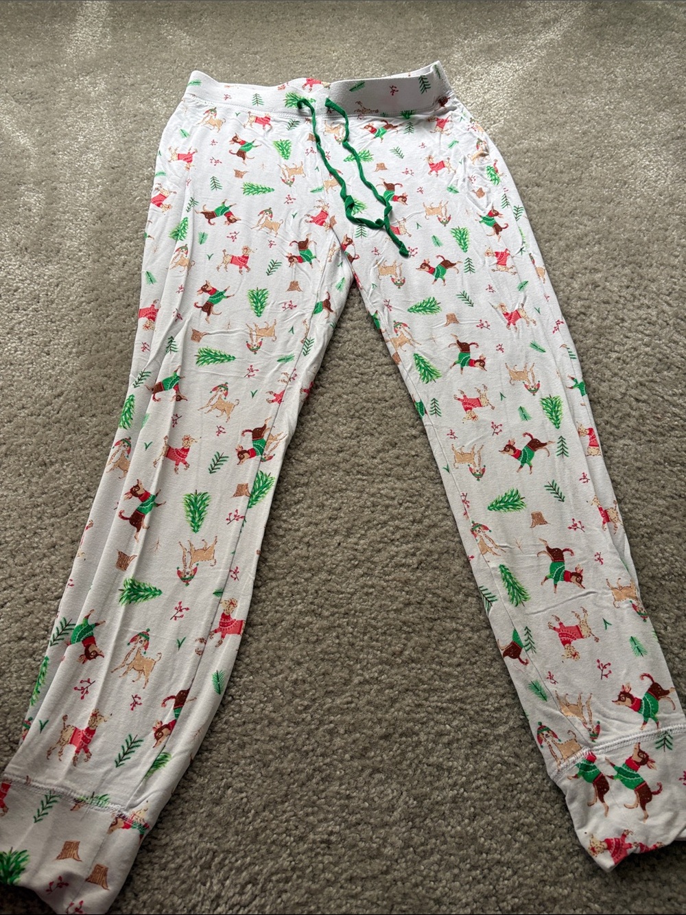Tabatha Webb Christmas dog, print jogger style pajama bottoms size small